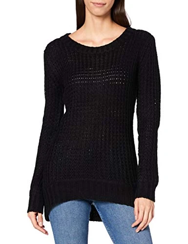 Women's Long Wideneck Sweater, Black, XL