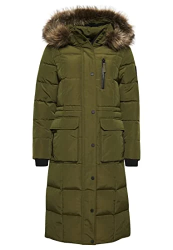 Women's LONGLINE FAUX FUR EVEREST COAT A4 - Padded, Surplus Goods Olive,