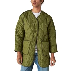 Women's Longline Quilted Liner Jacket, Olive, M