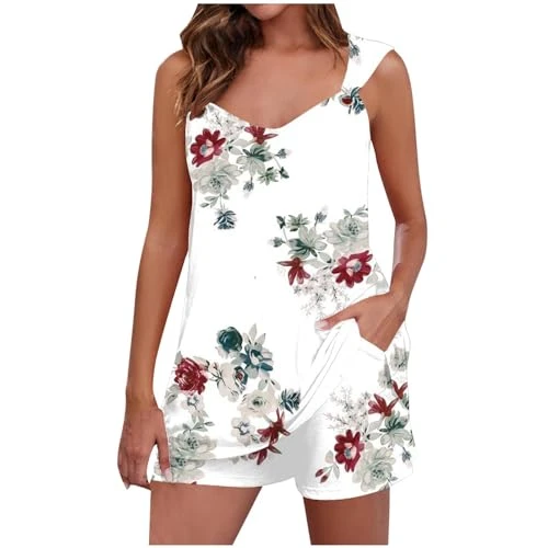 Women's Lounge Set 2 Piece Short Pyjamas Cami Outfits Ladies Spaghetti Strap Crop Top Camisole Sleeveless Sets High Waist Shorts Summer Tracksuit Sleep Nightwear S-XXL