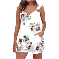 Women's Lounge Set 2 Piece Short Pyjamas Cami Outfits Ladies Spaghetti Strap Crop Top Camisole Sleeveless Sets High Waist Shorts Summer Tracksuit Sleep Nightwear S-XXL