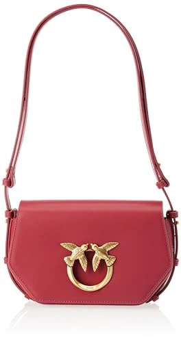 Women's LOVE CLICK EXAGON MINI CALF, R40q_dark Red-antique Gold, 21X6X11