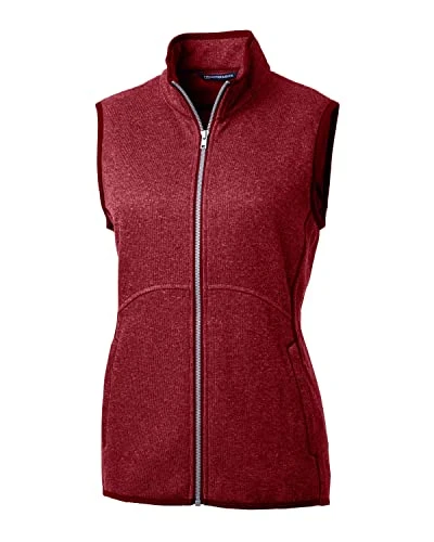 Women's Mainsail Basic Vest Fleece, Cardinal Red Heather, Small