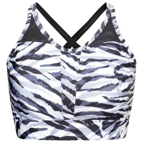 Womens Mantra Sports Bra Low Impact Training Top Black/White Zebra S