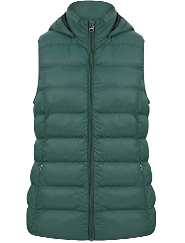 Women's Markle Hooded Quilted Puffer Gilet - Teal - 12