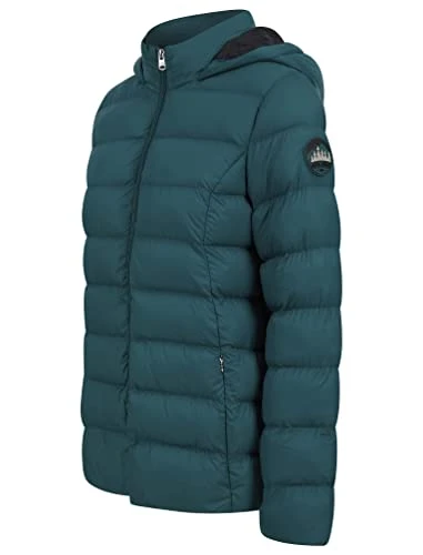 Women's Markle Quilted Hooded Puffer Jacket - Teal - 10