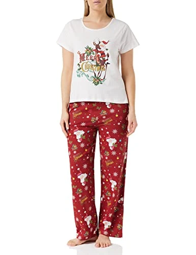 Women's Matching Family Christmas Cool Santa Ladies Pyjamas Pajama Set, Red Multi, 8