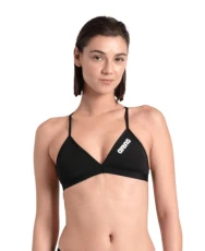 Womens Maxlife Bikini TEAM SWIM TOP TIE BACK SOLID, Black-white, 32 EU