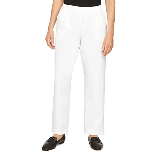 Women's Medium Casual Pants, White, 8