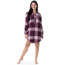 Women's Medium Length Flannel Nightdress Block Plaid, 3X, Block plaid Women's Medium Length Flannel Nightdress Block Plaid, 3X, Block plaid