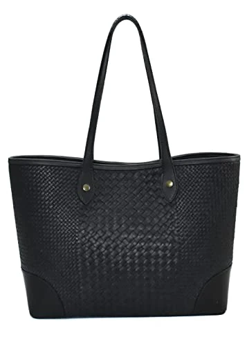 Women's Melissa Basket Woven Shopper Bag, Black, One Size