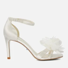 Womens Memorise Satin High Heel Sandals - White