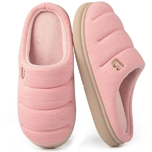 Women's Memory Foam Slippers Slip On House shoes for women Pink, 5-6