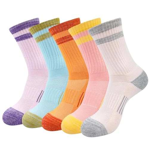 Womens mens trainer Socks 5 Pairs, Ladies Walking Athletic Breathable Cushioned thermal Socks, Outdoor Walking Anti Blister Sports Support Sock for Women