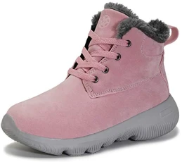 Womens Mens Winter Ankle Snow Boots Warm Faux Fur Lining Lace-Up Booties Outdoor Sneakers Anti-Slip Womens Mens Winter Ankle Snow Boots Warm Faux Fur Lining Lace-Up Booties Outdoor Sneakers Anti-Slip