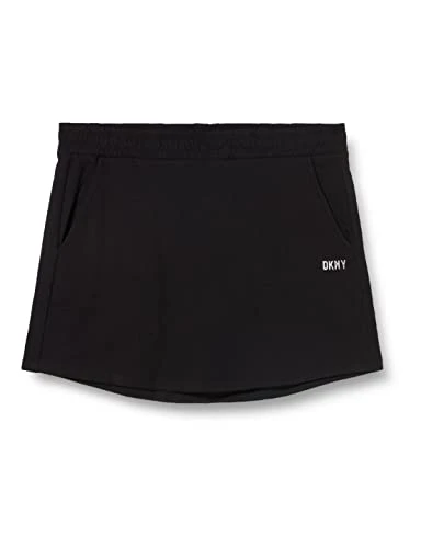 Women's Metallic Logo Mini Skirt with Pockets Casual Shorts, Black/Silver, L