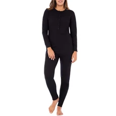 Women's Micro Waffle Premium Thermal Union Suit Pajama Bottom, Black, M-L Women's Micro Waffle Premium Thermal Union Suit Pajama Bottom, Black, M-L
