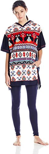 Women's Microfleece Poncho Pajama - Multi -