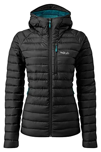 Women's Microlight Alpine Down Jacket for Trekking, Climbing, & Skiing - Black - 12