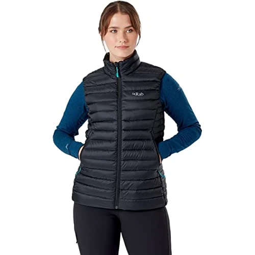 Women's Microlight Down Insulated Lightweight Vest for Hiking, Trekking, & Skiing - Black - 12