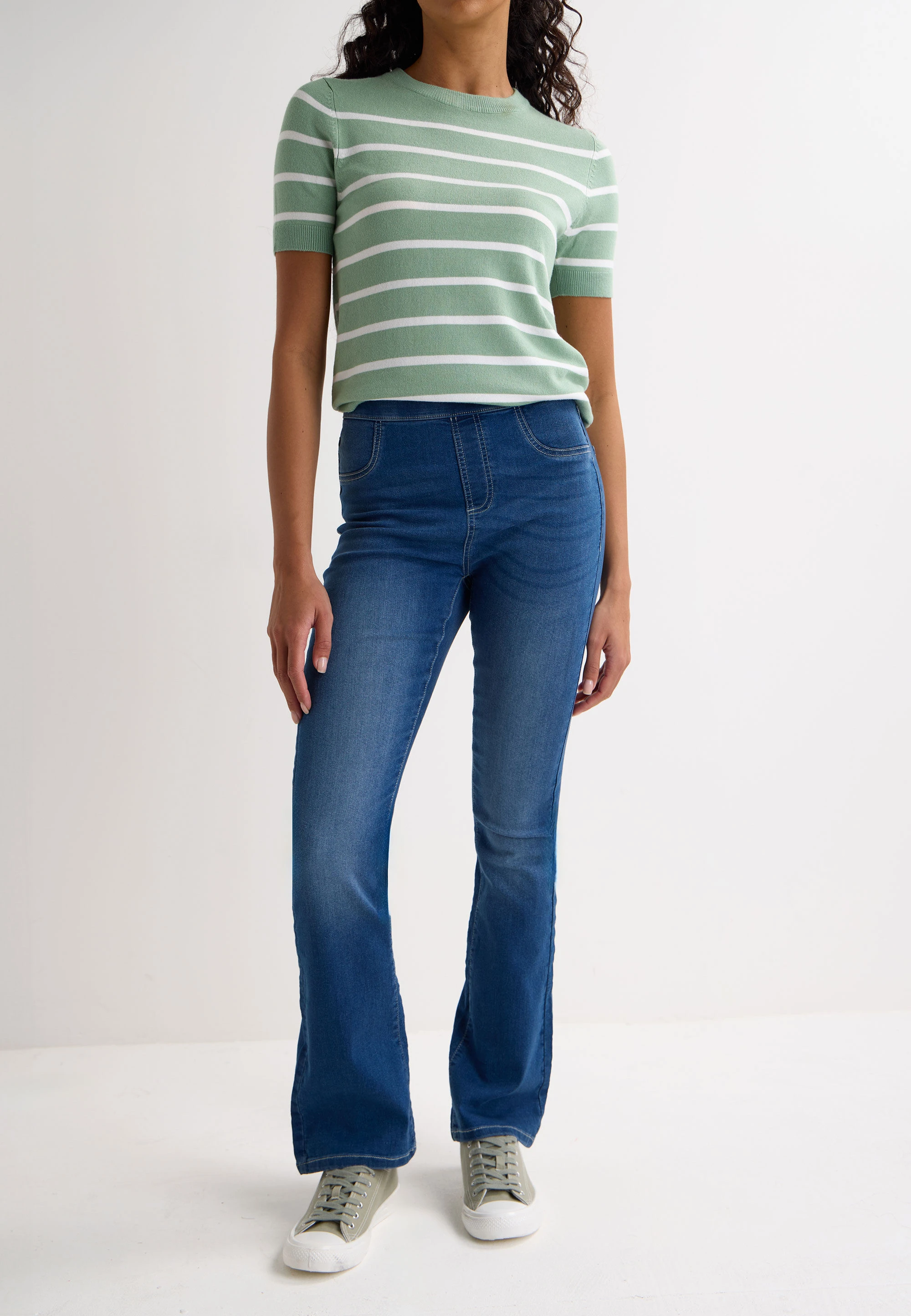 Womens Mid Blue Bootcut Jeans Jegging