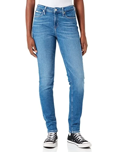 Women's MID Rise Skinny Jeans, Denim Medium, 32W / 32L