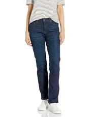 Women's Mid-Rise Slim Straight Jean, Dark Wash, 18