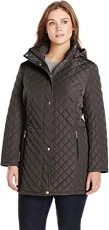 Women's Mid-Weight Diamond Quilted Jacket (Standard and Plus), Black, 0X