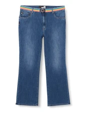 Women's midi Flare in Light Linen-Tencel Blend Jeans, Medium Blue Denim, 31 Women's midi Flare in Light Linen-Tencel Blend Jeans, Medium Blue Denim, 31