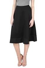 Womens Midi Skirt Mid Length Scuba Stretch Flared Skater Swing Long Skirt Black M/L (UK 12/14) Womens Midi Skirt Mid Length Scuba Stretch Flared Skater Swing Long Skirt Black M/L (UK 12/14)