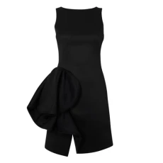 Womens Mini Dress with Large Ruffle Detail Black M