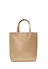 Women's Mini Shopper Bag Metallic, sand, Pequeño