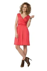 ® Womens Mini V Neck Sleeveless Wrap Dress FM26 Coral