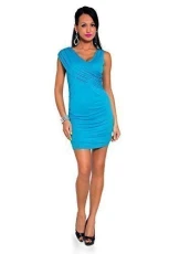 ® Womens Mini Wrap Dress Sleeveless V Neck Bodycon One Size 8-12 UK 8117 Turquoise