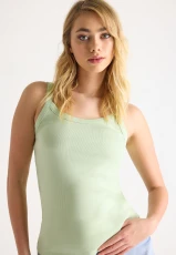 Womens Mint Rib Stretch Cami Vest