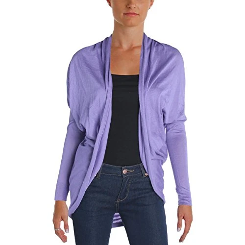 Womens Modal Silk Blend Cardigan Top Purple US S/M