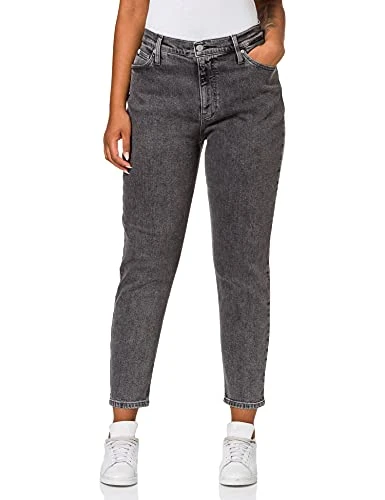 Women's MOM Jean Pants, Denim Grey, 25W Short