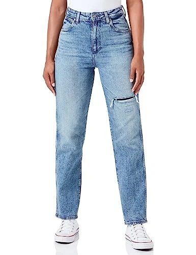 Women's Mom Straight Jeans, Tainted Wash, 28W x 32L