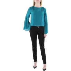Women's Monique Ruched Peplum Top, Ocean Depths, 3X Women's Monique Ruched Peplum Top, Ocean Depths, 3X