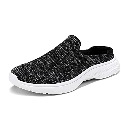 Womens Mules Shoes Knit Slip-on Sneakers Comfort Slippers Flats Platform Lightweight Breathable Non-