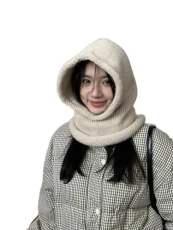 Women's Multifunctional Knitted Hat Winter Warm Hooded Scarf Multicolour(Beige) Women's Multifunctional Knitted Hat Winter Warm Hooded Scarf Multicolour(Beige)