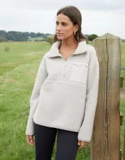 Women's Mushroom Half Zip Borg Fleece