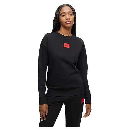 Womens Nakira redlabel Regular-fit cotton sweatshirt with logo label Black