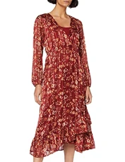 Women's Nila Wrap Dress, Red (Redmerlot Red 62084), 10 (Size: 36)