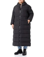 Women's Nmdalcon L/S X-Long Coat Curve Quilted, Black, 48