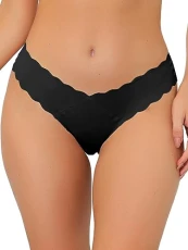Women's No-Show Hipster Seamless Cheeky Underwear V-Shape Waist Stretch Bikini Black L Women's No-Show Hipster Seamless Cheeky Underwear V-Shape Waist Stretch Bikini Black L