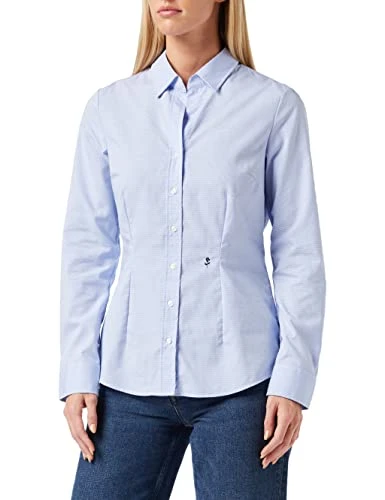 Women's Non-iron Poplin Shirt Blouse ,Multicoloured (light blue check 12),38