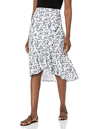 Women's Nostalgic Blooms Midi Skirt, Ivory Cloud Combo, X-Large