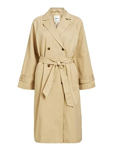 Women's Objclara Keily Trench Coat Noos, Humus, 42