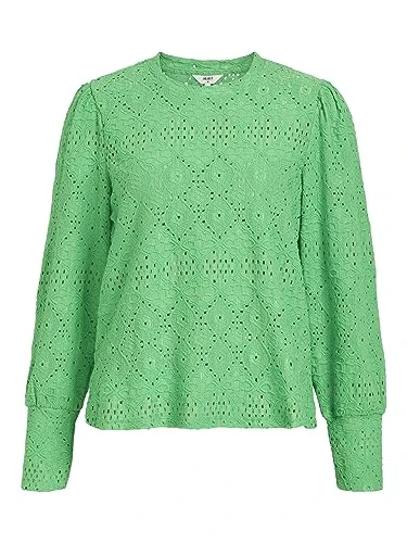 Women's OBJFEODORA L/S TOP NOOS Blouse, Vibrant Green, M